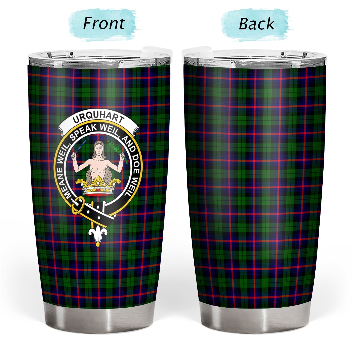 Clan Urquhart Modern Tartan Crest Tumbler ES34 Clan Urquhart Tartan Today   