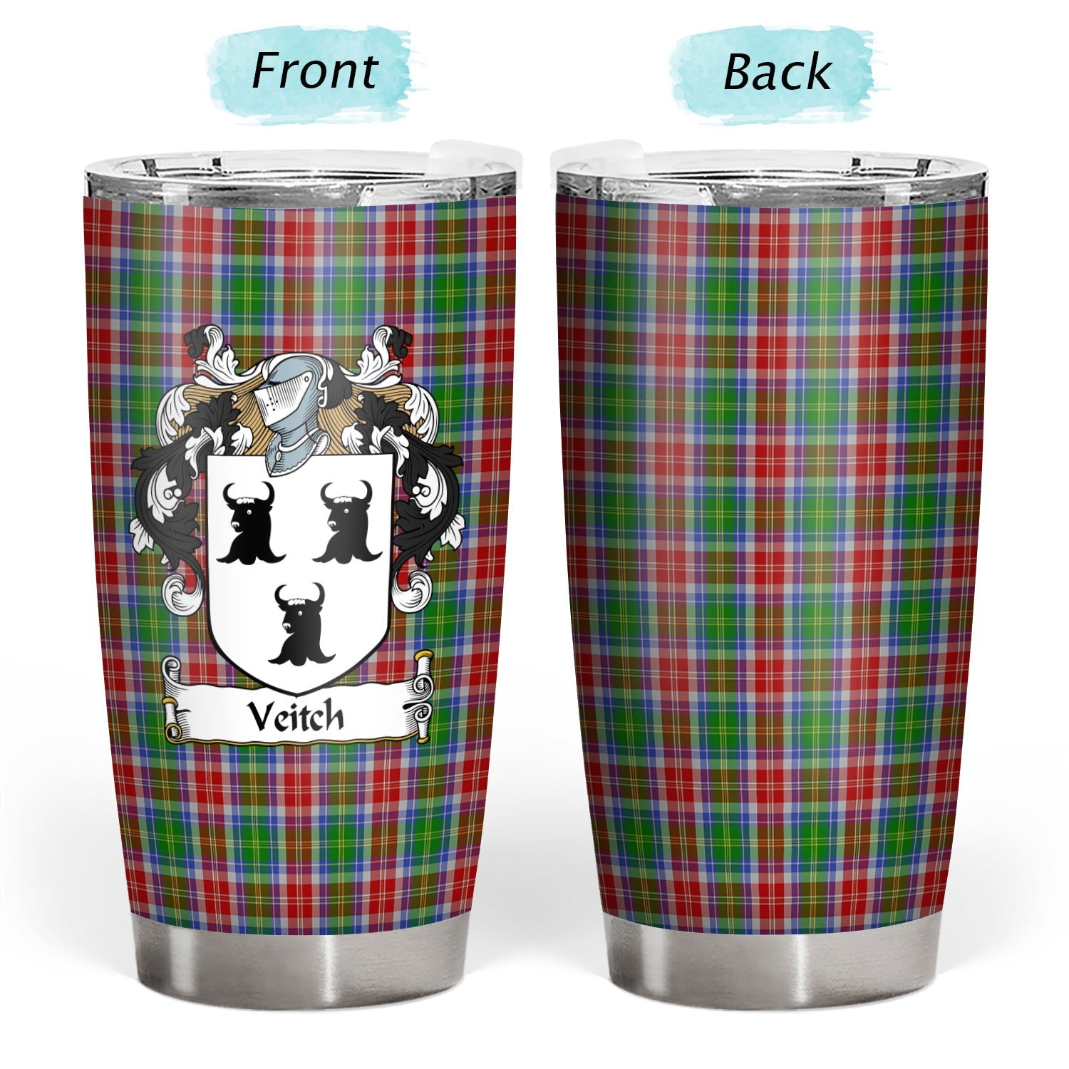 Clan Veitch Tartan Crest Tumbler SH15 Clan Hall Tartan Today   