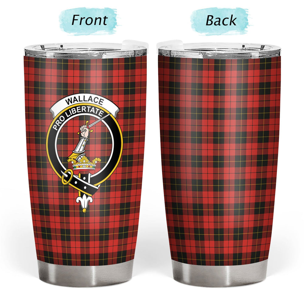 Clan Wallace Weathered Tartan Crest Tumbler BS35 Clan Wallace Tartan Today   