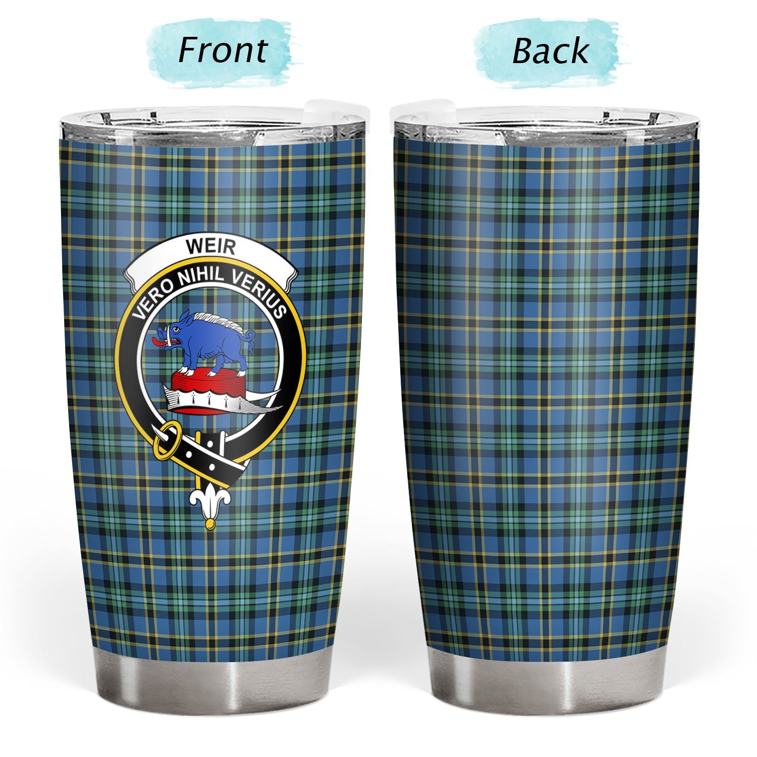 Clan Weir Ancient Tartan Crest Tumbler ME54 Clan Weir Tartan Today   