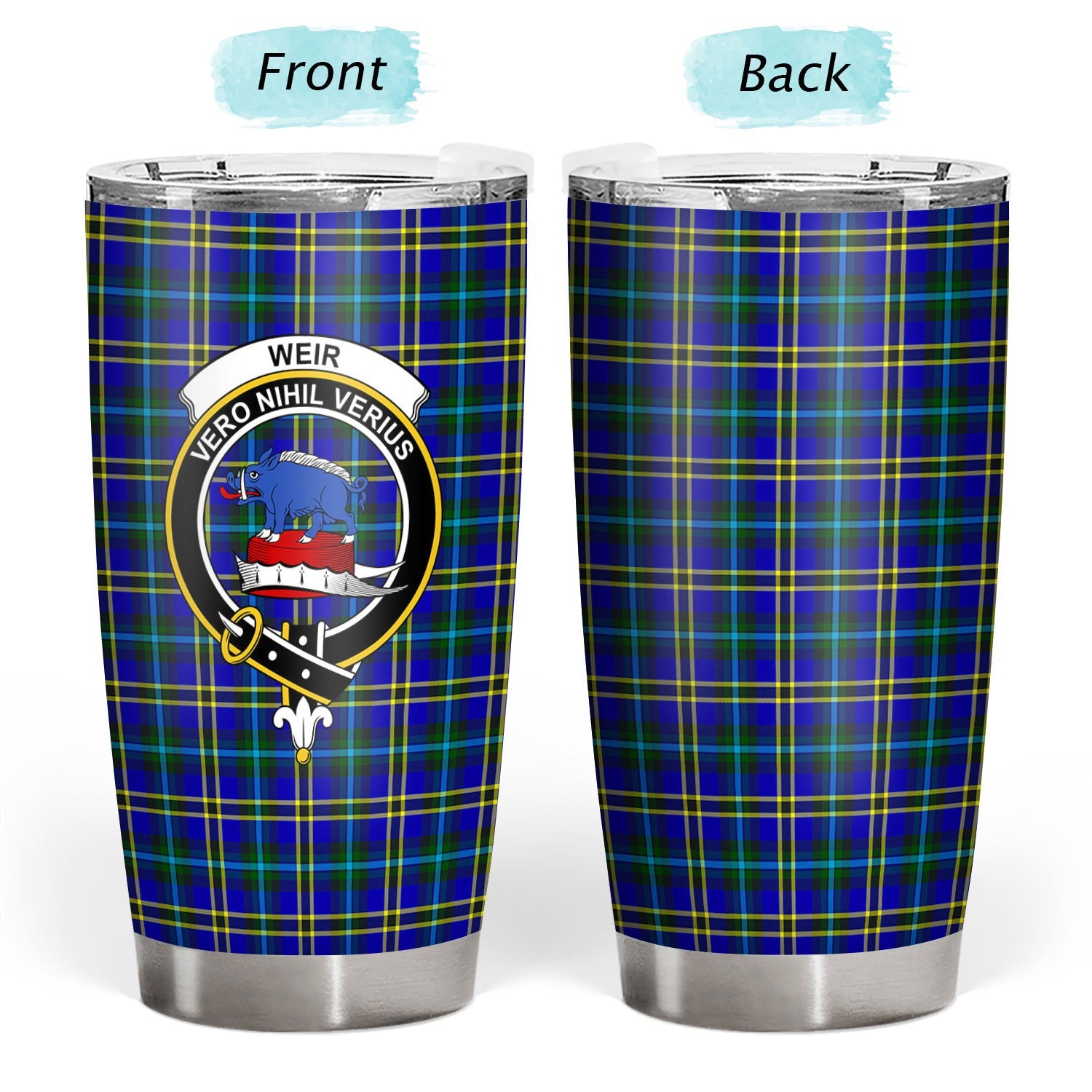 Clan Weir Modern Tartan Crest Tumbler AO13 Clan Weir Tartan Today   