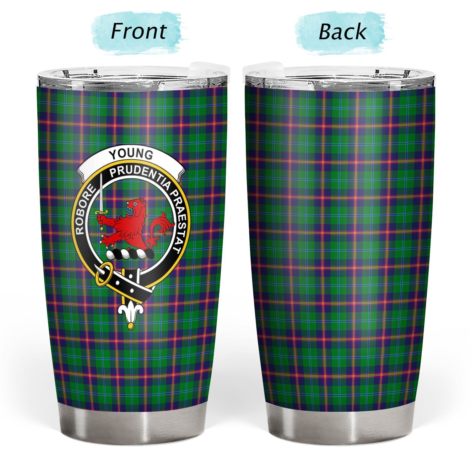 Clan Young Modern Tartan Crest Tumbler PK10 Clan Young Tartan Today   