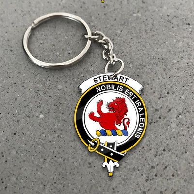 Clan Stewart (Stuart) Tartan Crest Keychain VT54