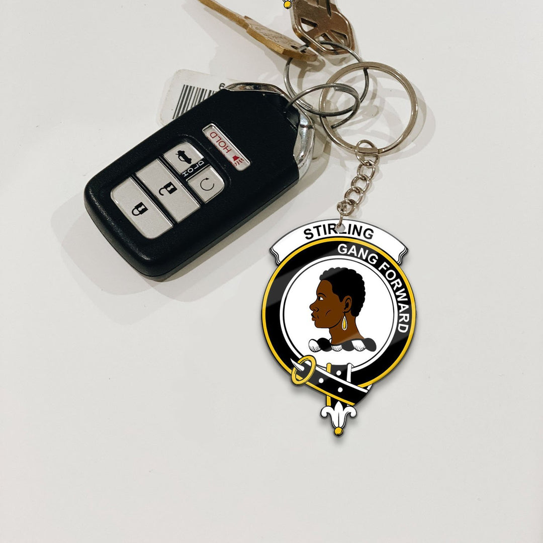 Clan Stirling (of Keir) Tartan Crest Keychain QF43 Clan Stirling Tartan Today   
