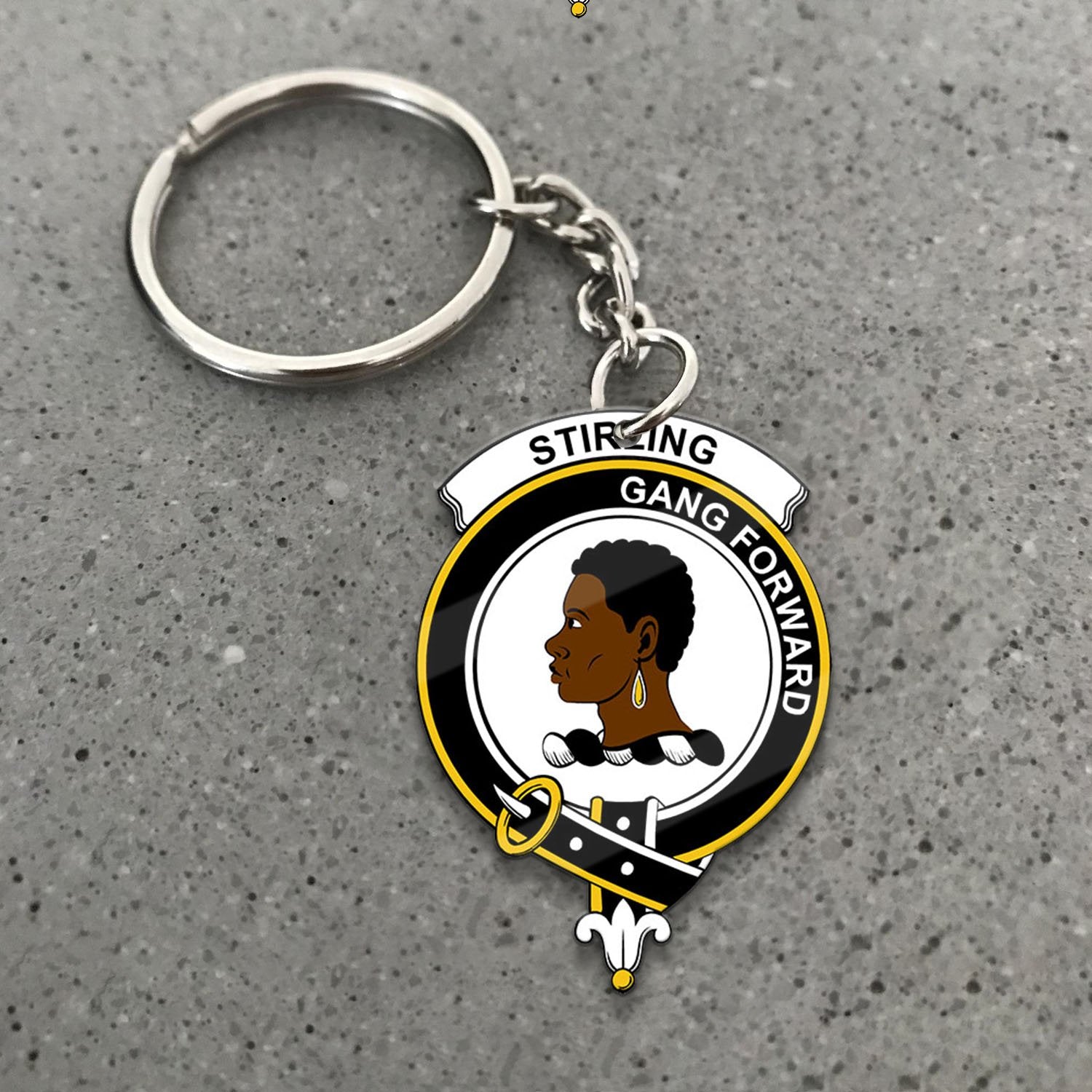 Clan Stirling (of Keir) Tartan Crest Keychain QF43 Clan Stirling Tartan Today   