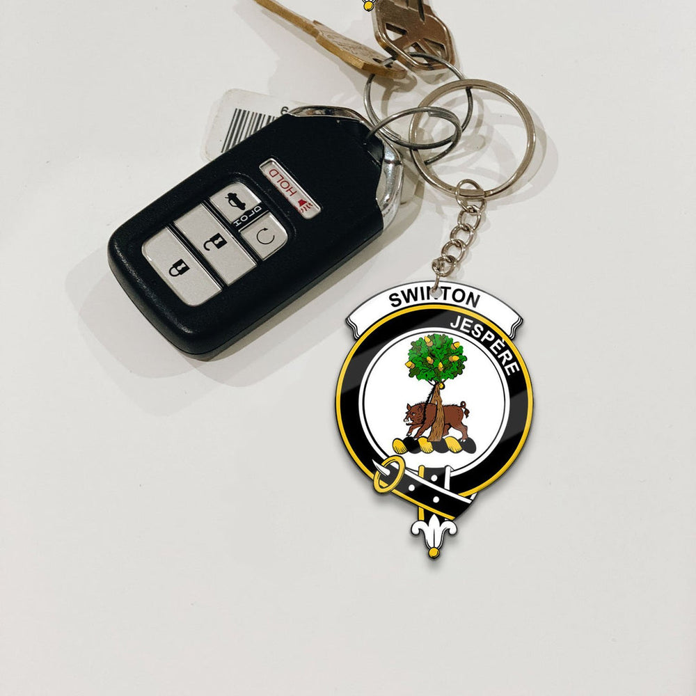 Clan Swinton Tartan Crest Keychain SQ99 Clan Swinton Tartan Today   