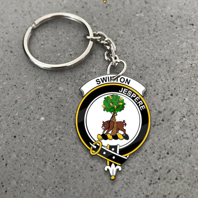 Clan Swinton Tartan Crest Keychain SQ99