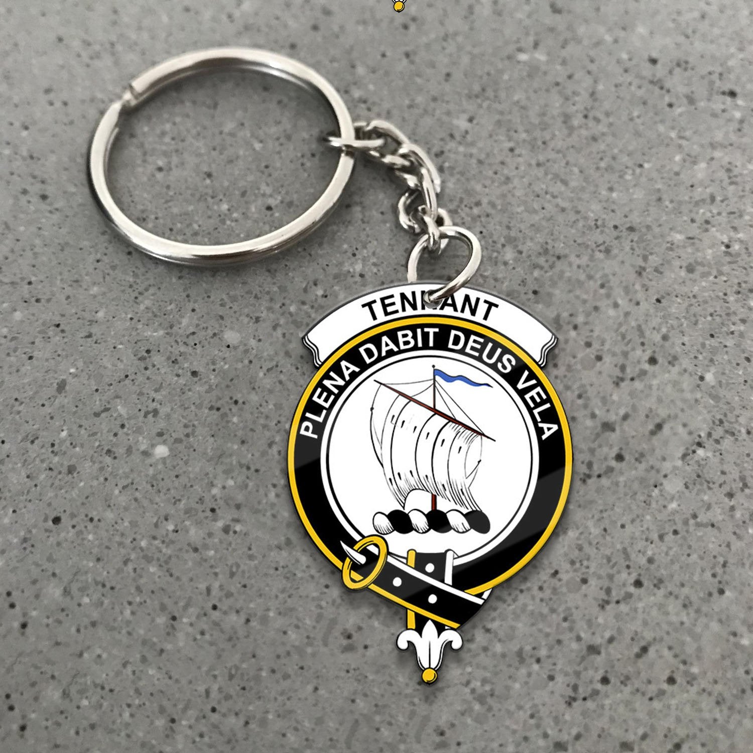 Clan Tennant Tartan Crest Keychain UR26 Clan Tennant Tartan Today   