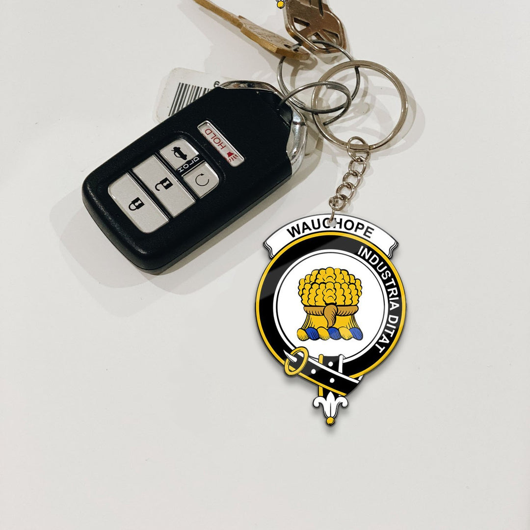 Clan Wauchope (or Waugh) Tartan Crest Keychain QH22 Clan Wauchope Tartan Today   