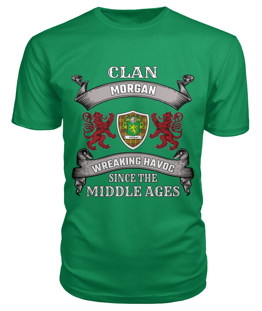 Clan Morgan Tartan 2D T-ShirtJF45 Morgan Tartan 2D T-Shirt Tartan T-Shirt Green Apple S Morgan Tartan 2D T-Shirt