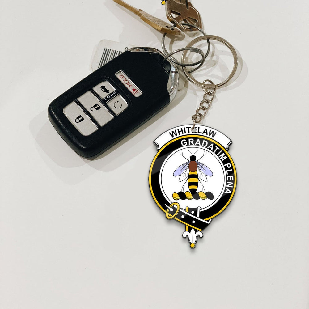 Clan Whitelaw Tartan Crest Keychain SO61 Clan Whitelaw Tartan Today   
