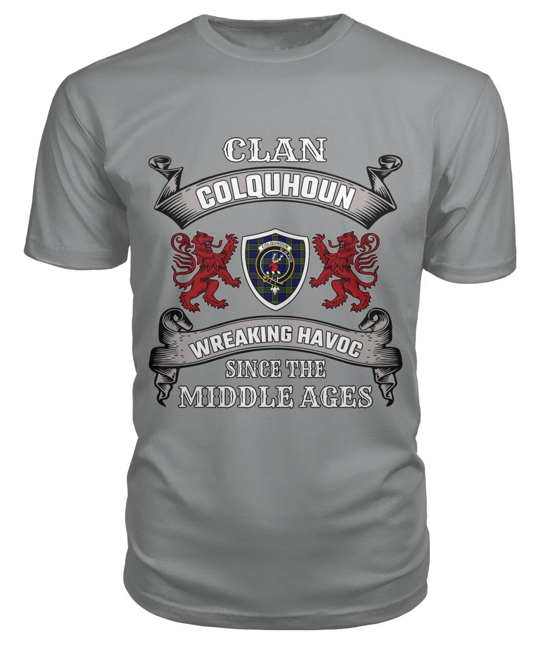Clan Colquhoun Family Tartan 2D T-shirt VF29 Colquhoun Tartan Clan Tartan T-Shirt Storm Grey S Colquhoun Tartan Clan