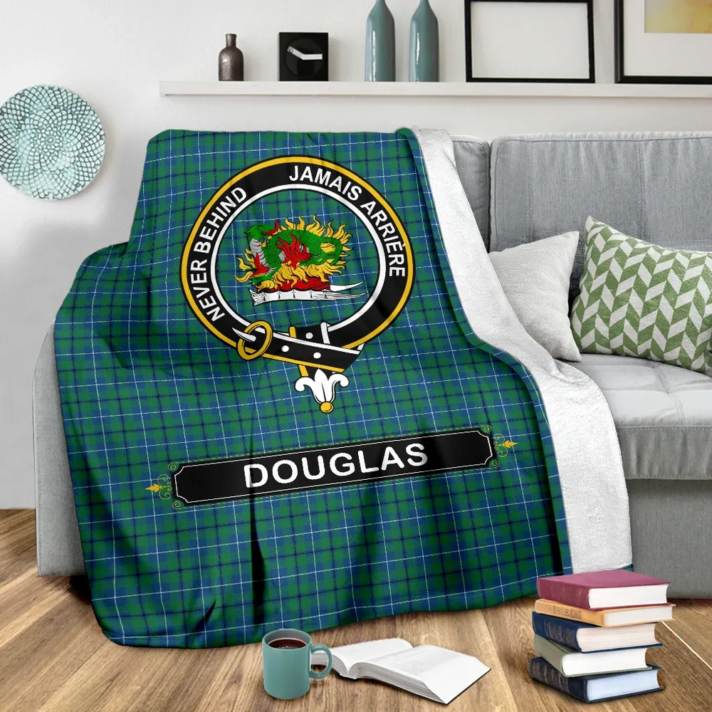 Clan Douglas Tartan Crest Blanket 3 Sizes XJ22 Clan Douglas Tartan Today   