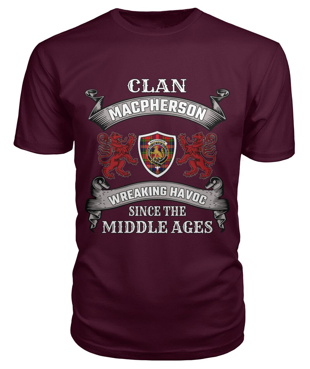 Clan MacPherson Family Tartan 2D T-shirt HA45 MacPherson Tartan Clan Tartan T-Shirt Maroon S MacPherson Tartan Clan