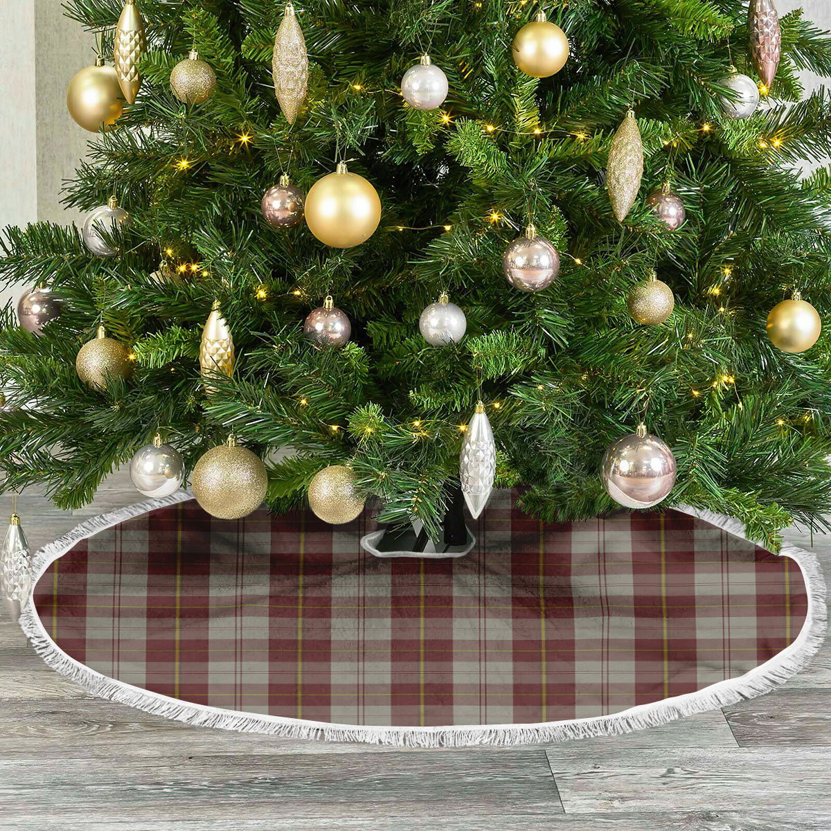 Clan Cunningham Burgundy Dancers Tartan Christmas Tree Skirt JZ88 Cunningham Burgundy Dancers Tartan Tartan Christmas   