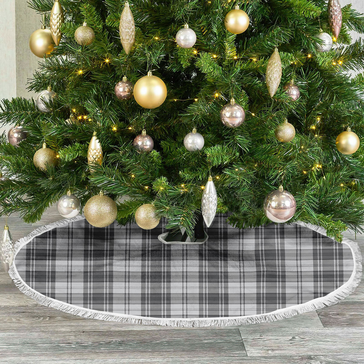 Clan Douglas Grey Modern Tartan Christmas Tree Skirt SM71 Douglas Grey Modern Tartan Tartan Christmas   