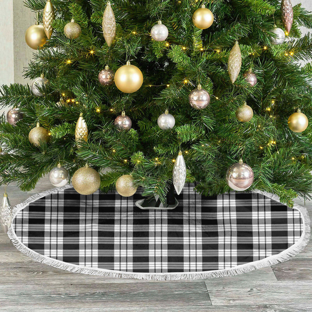 Clan MacFarlane Black _ White Tartan Christmas Tree Skirt LH80 MacFarlane Black _ White Tartan Tartan Christmas   