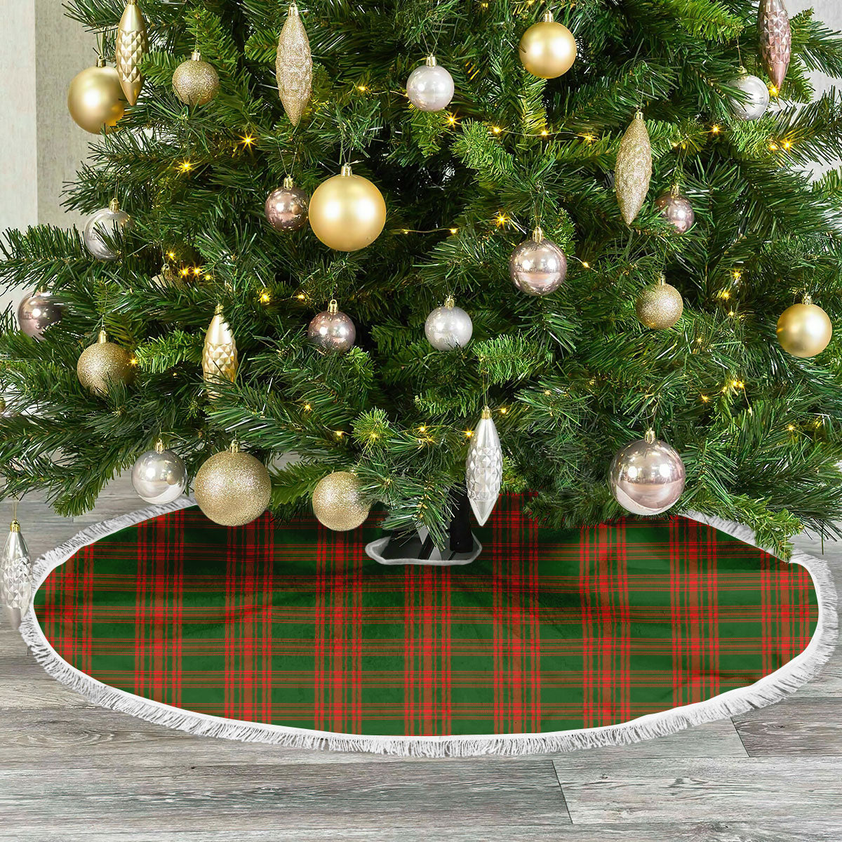 Clan Menzies Green Modern Tartan Christmas Tree Skirt GG20 Menzies Green Modern Tartan Tartan Christmas   