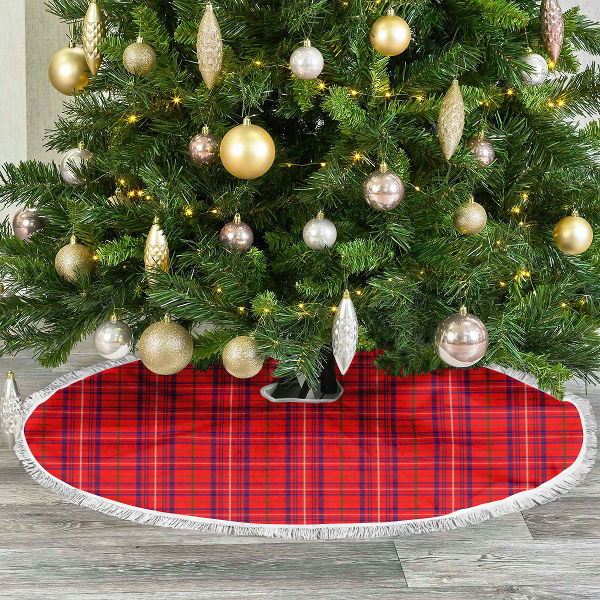 Clan Rose Modern Tartan Christmas Tree Skirt UT82 Rose Modern Tartan Tartan Christmas   