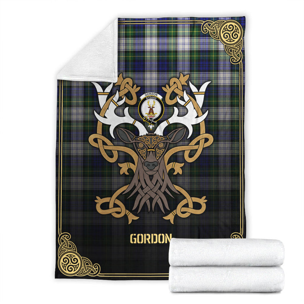 Clan Gordon Dress Modern Tartan Crest Premium Blanket Celtic Stag Style DZ99 Clan Gordon Tartan Today   