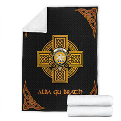 Inglis Clan Crest Premium Blanket Black  Celtic Cross Style AO80 Clan Ross Tartan Today   