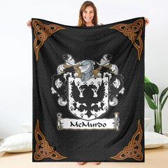 McMurdo Clan Crest Premium Blanket Black  Celtic Style NR78 Clan Hall Tartan Today   