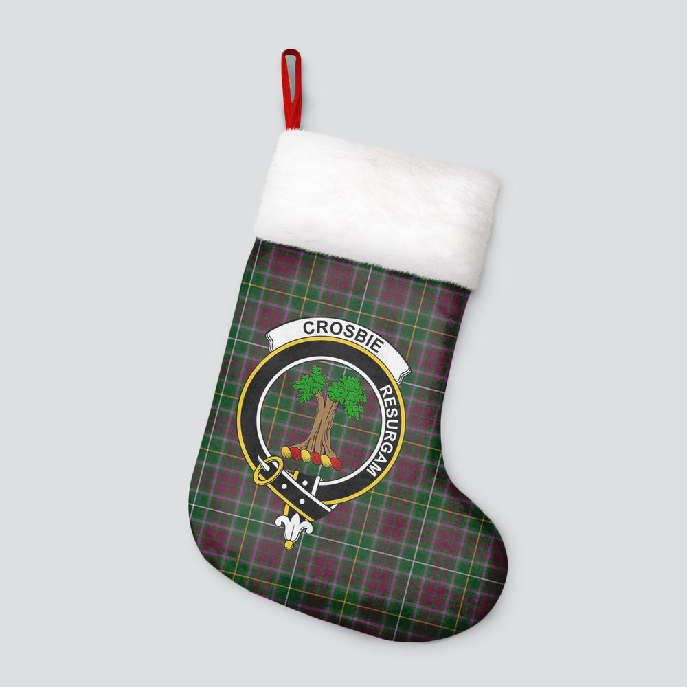 Clan Crosbie (or Crosby) Tartan Crest Christmas Stocking KC74 Crosbie (or Crosby) Tartan Tartan Stocking   