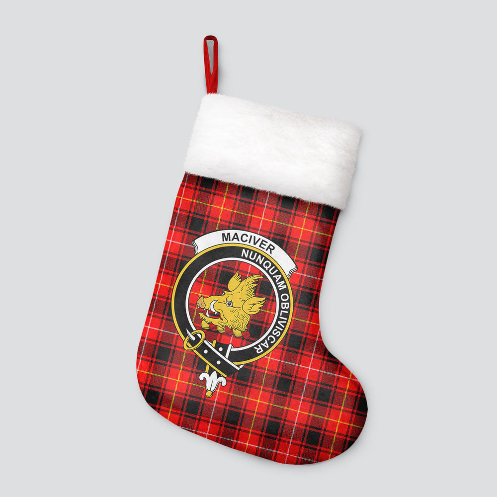 Clan MacIver Modern Tartan Crest Christmas Stocking WD75 MacIver Modern Tartan Tartan Stocking   