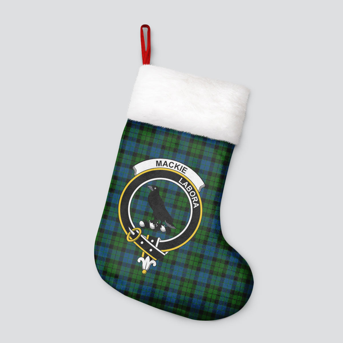 Clan MacKie Tartan Crest Christmas Stocking LO55 MacKie Tartan Tartan Stocking   