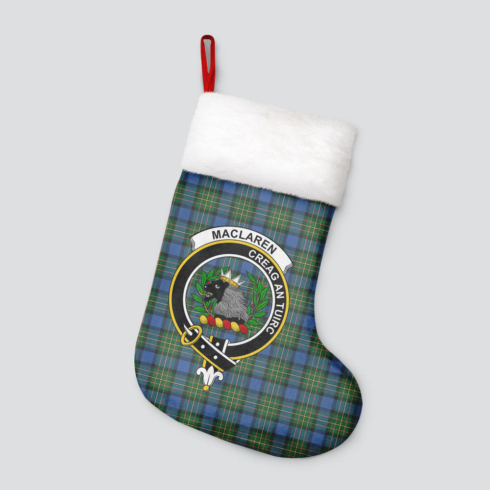 Clan MacLaren Ancient Tartan Crest Christmas Stocking ZM83 MacLaren Ancient Tartan Tartan Stocking   