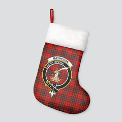Clan Matheson Modern Tartan Crest Christmas Stocking MW36 Matheson Modern Tartan Tartan Stocking   