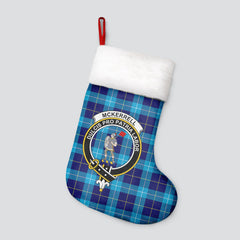 Clan McKerrell Tartan Crest Christmas Stocking FA45 McKerrell Tartan Tartan Stocking   