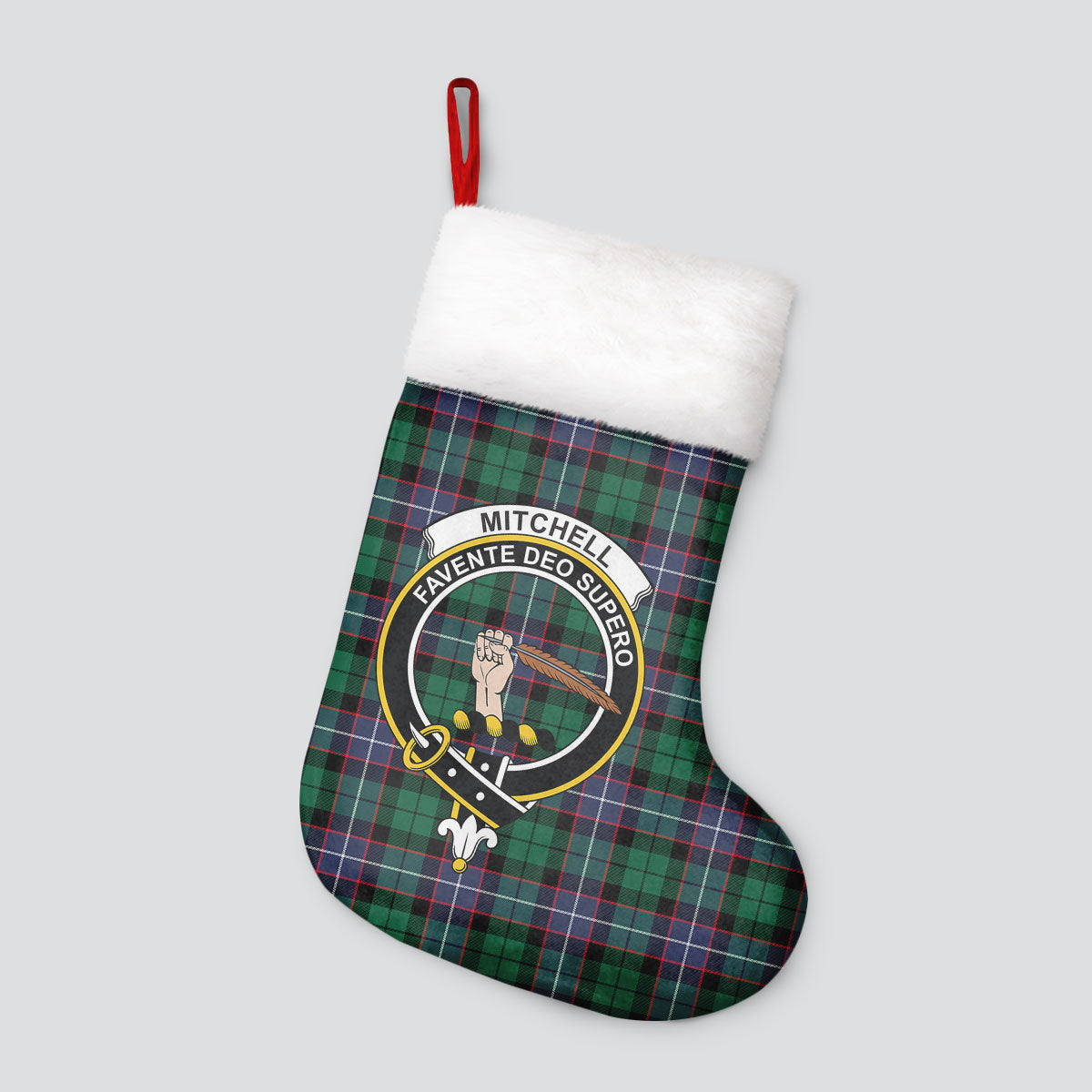 Clan Mitchell Modern Tartan Crest Christmas Stocking HT92 Mitchell Modern Tartan Tartan Stocking   