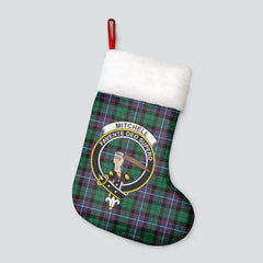 Clan Mitchell Modern Tartan Crest Christmas Stocking HT92 Mitchell Modern Tartan Tartan Stocking   