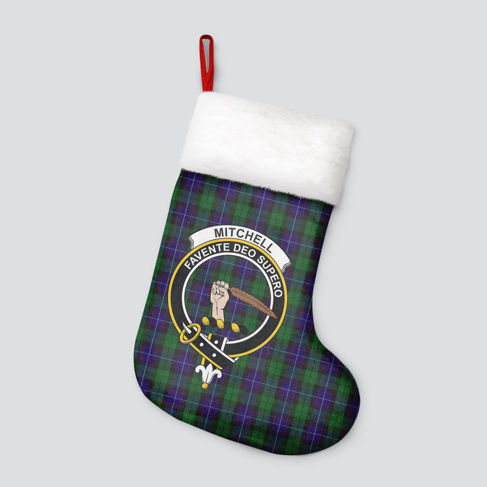 Clan Mitchell Tartan Crest Christmas Stocking PT82 Mitchell Tartan Tartan Stocking   