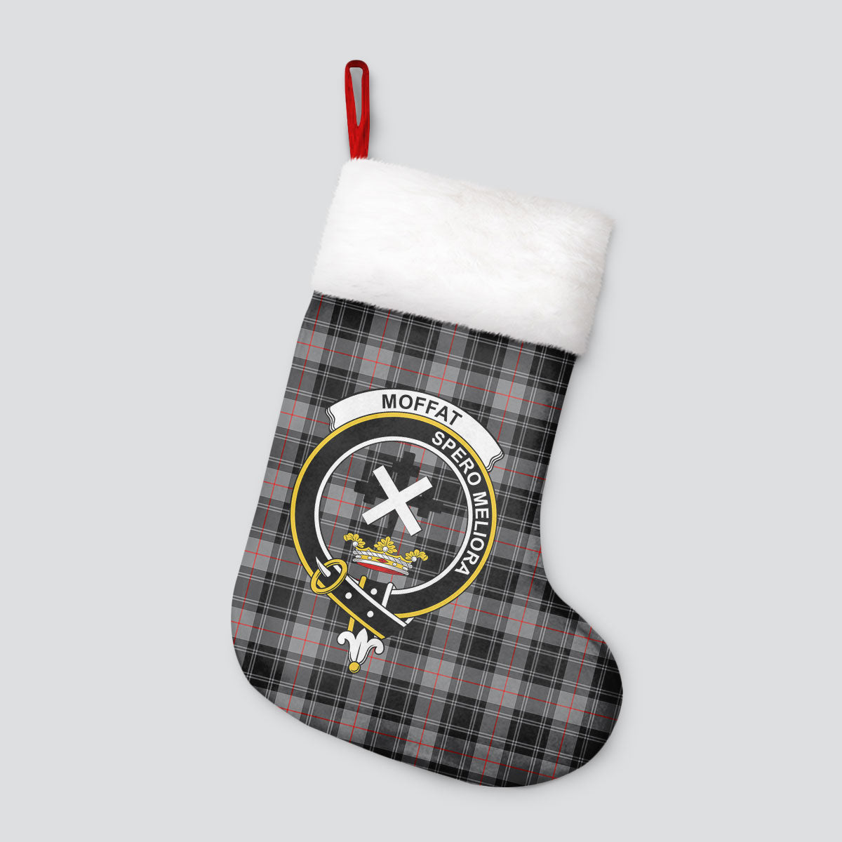 Clan Moffat Modern Tartan Crest Christmas Stocking OO89 Moffat Modern Tartan Tartan Stocking   