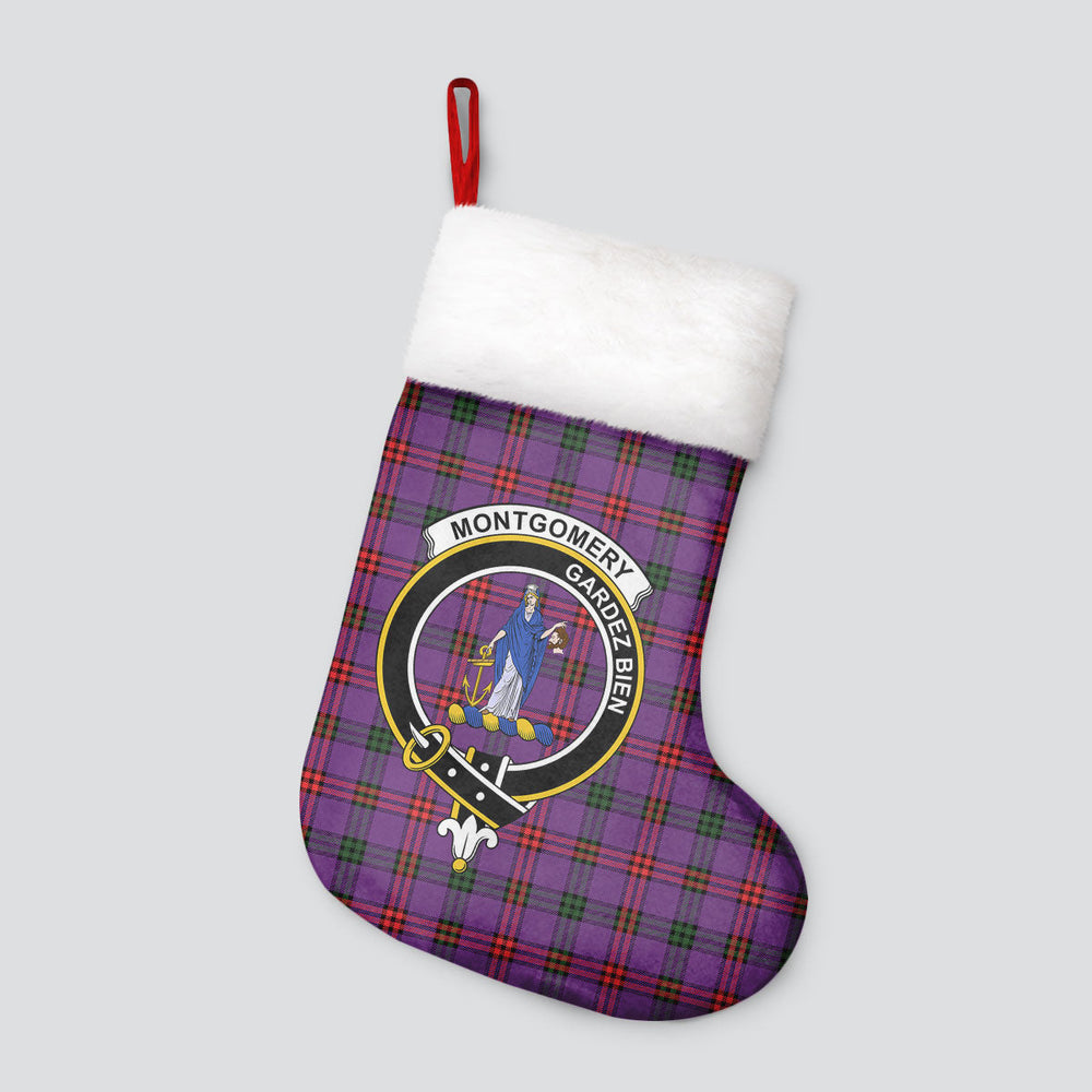 Clan Montgomery Modern Tartan Crest Christmas Stocking MT70 Montgomery Modern Tartan Tartan Stocking   