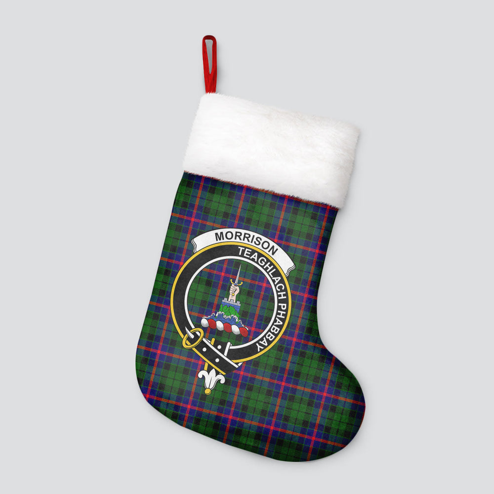 Clan Morrison Modern Tartan Crest Christmas Stocking XA15 Morrison Modern Tartan Tartan Stocking   