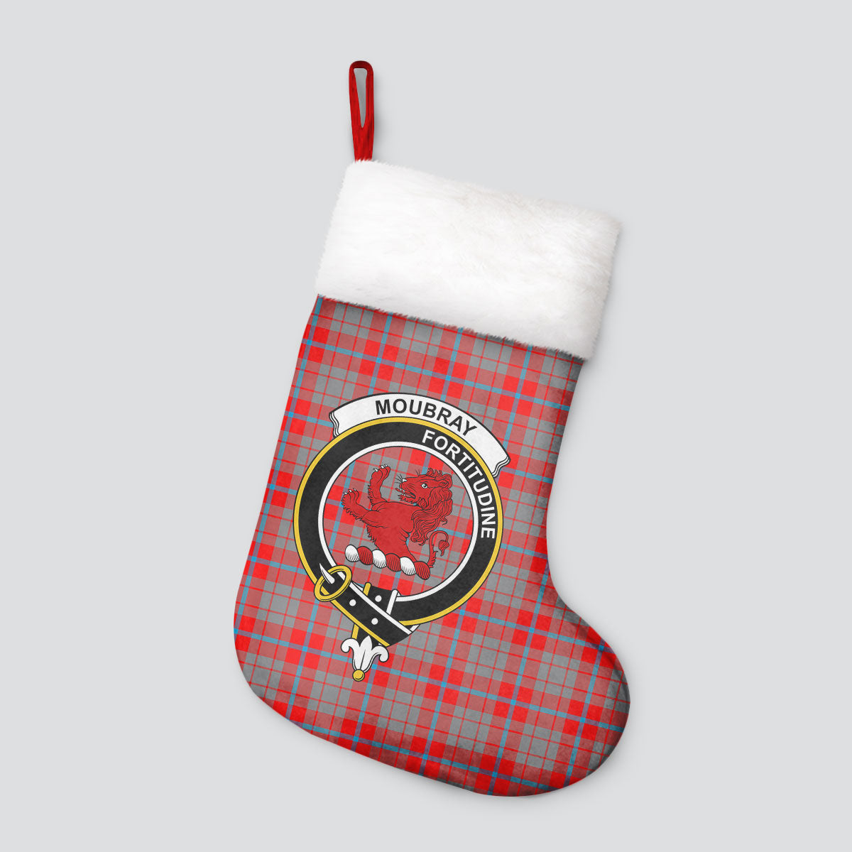 Clan Moubray Tartan Crest Christmas Stocking PE94 Moubray Tartan Tartan Stocking   