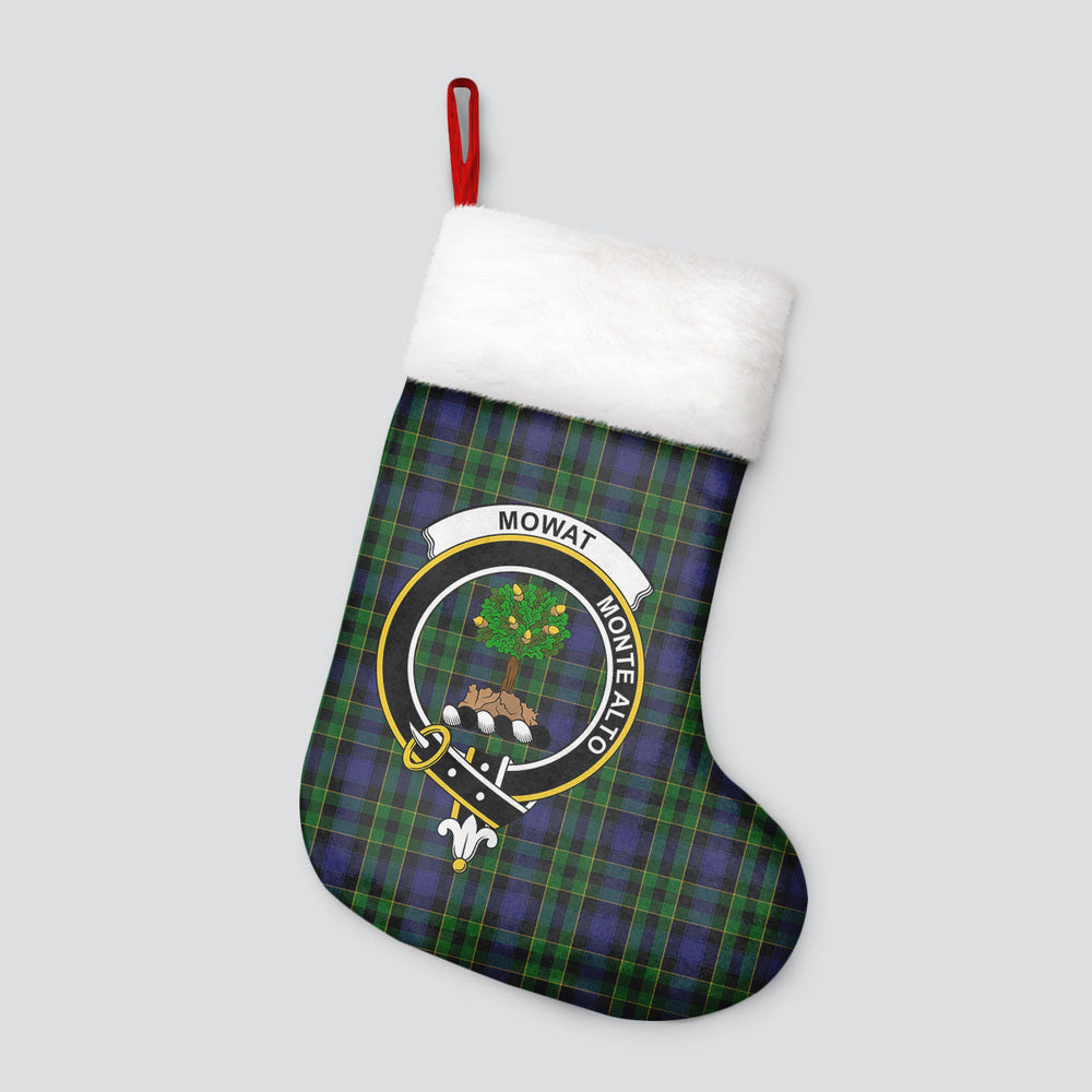 Clan Mowat Modern Tartan Crest Christmas Stocking FY28 Mowat Modern Tartan Tartan Stocking   