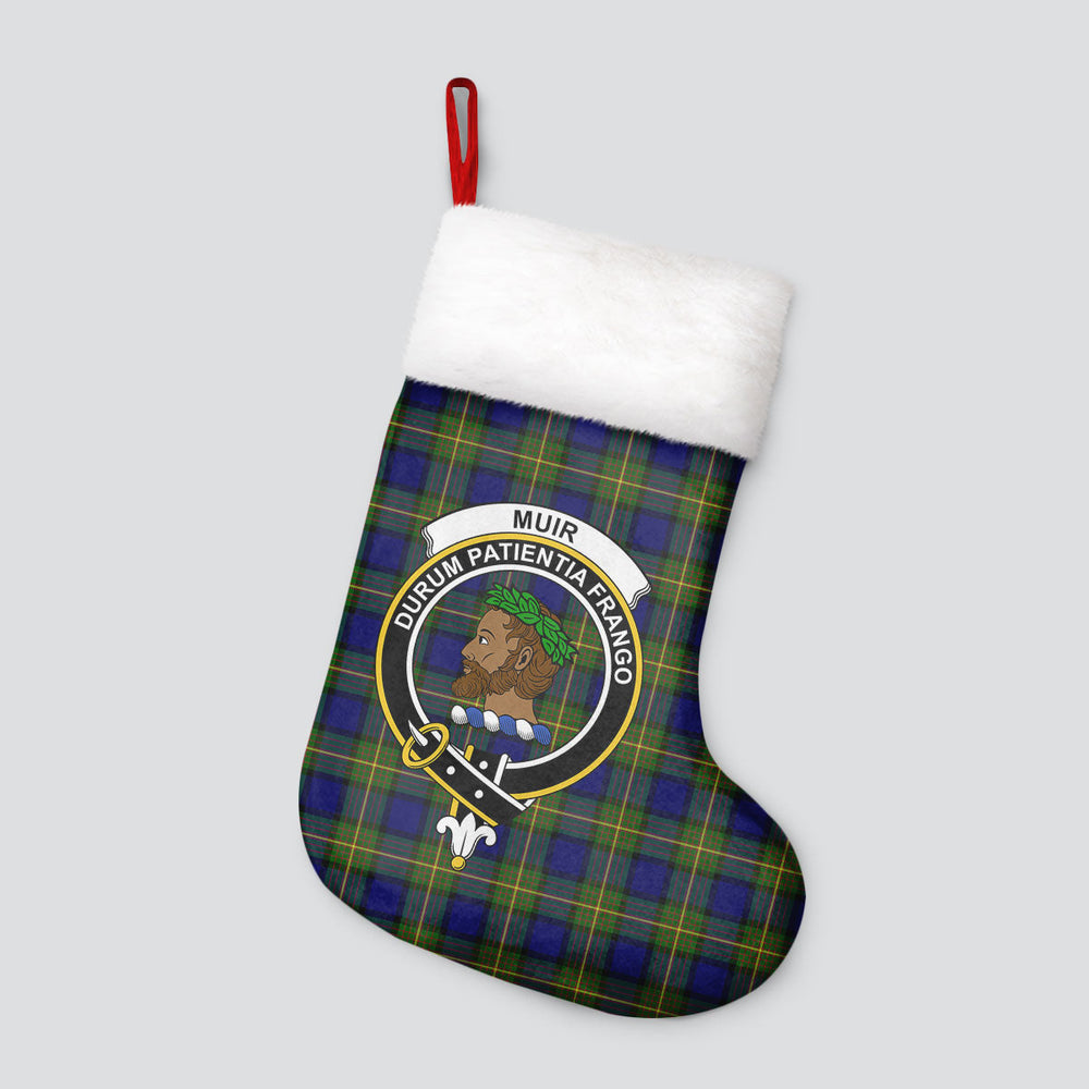 Clan Muir Tartan Crest Christmas Stocking XP67 Muir Tartan Tartan Stocking   