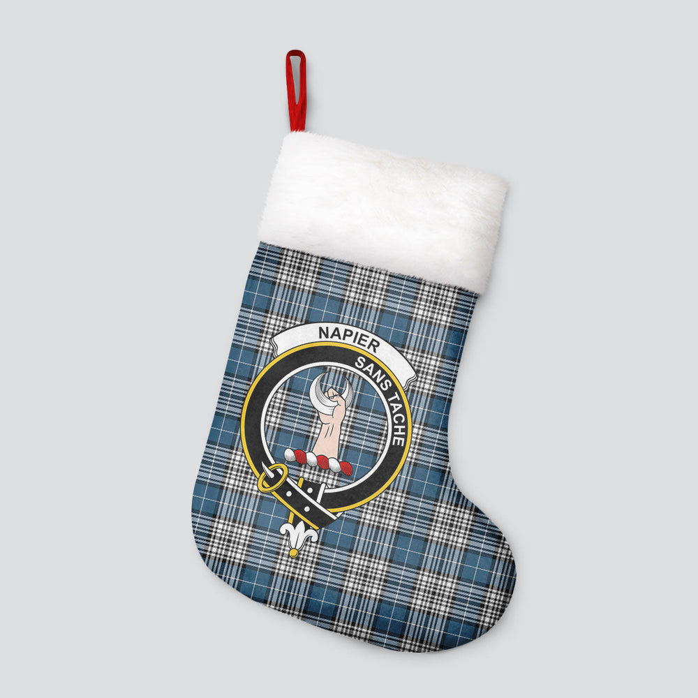 Clan Napier Modern Tartan Crest Christmas Stocking WR11 Napier Modern Tartan Tartan Stocking   