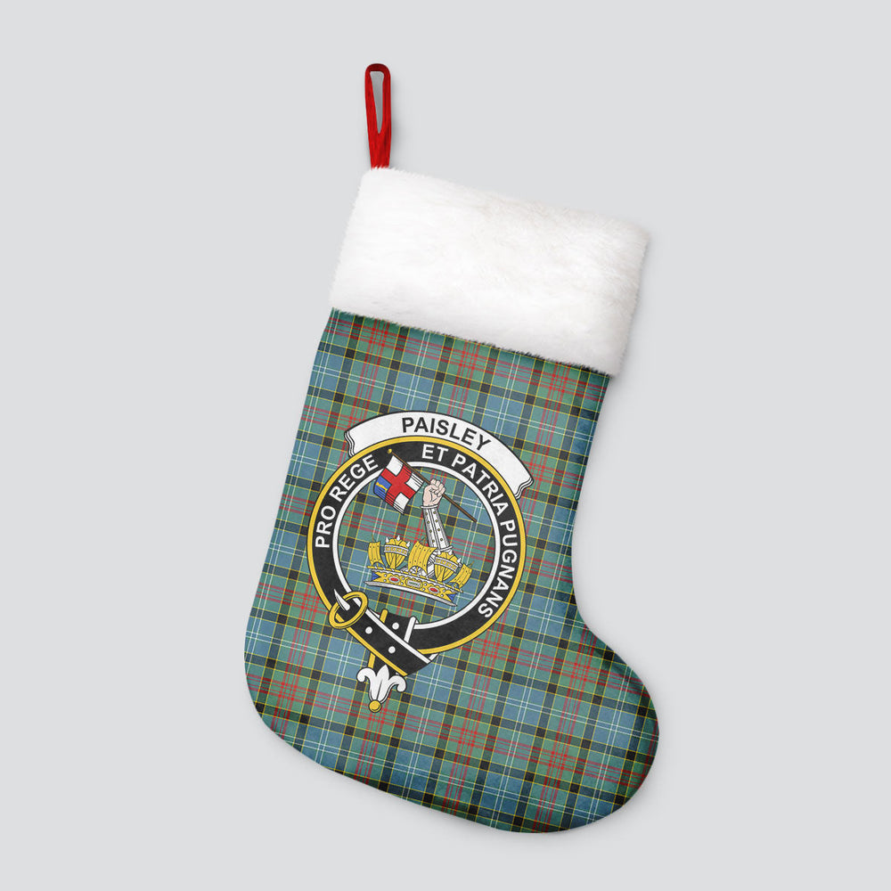 Clan Paisley District Tartan Crest Christmas Stocking ZH53 Paisley District Tartan Tartan Stocking   