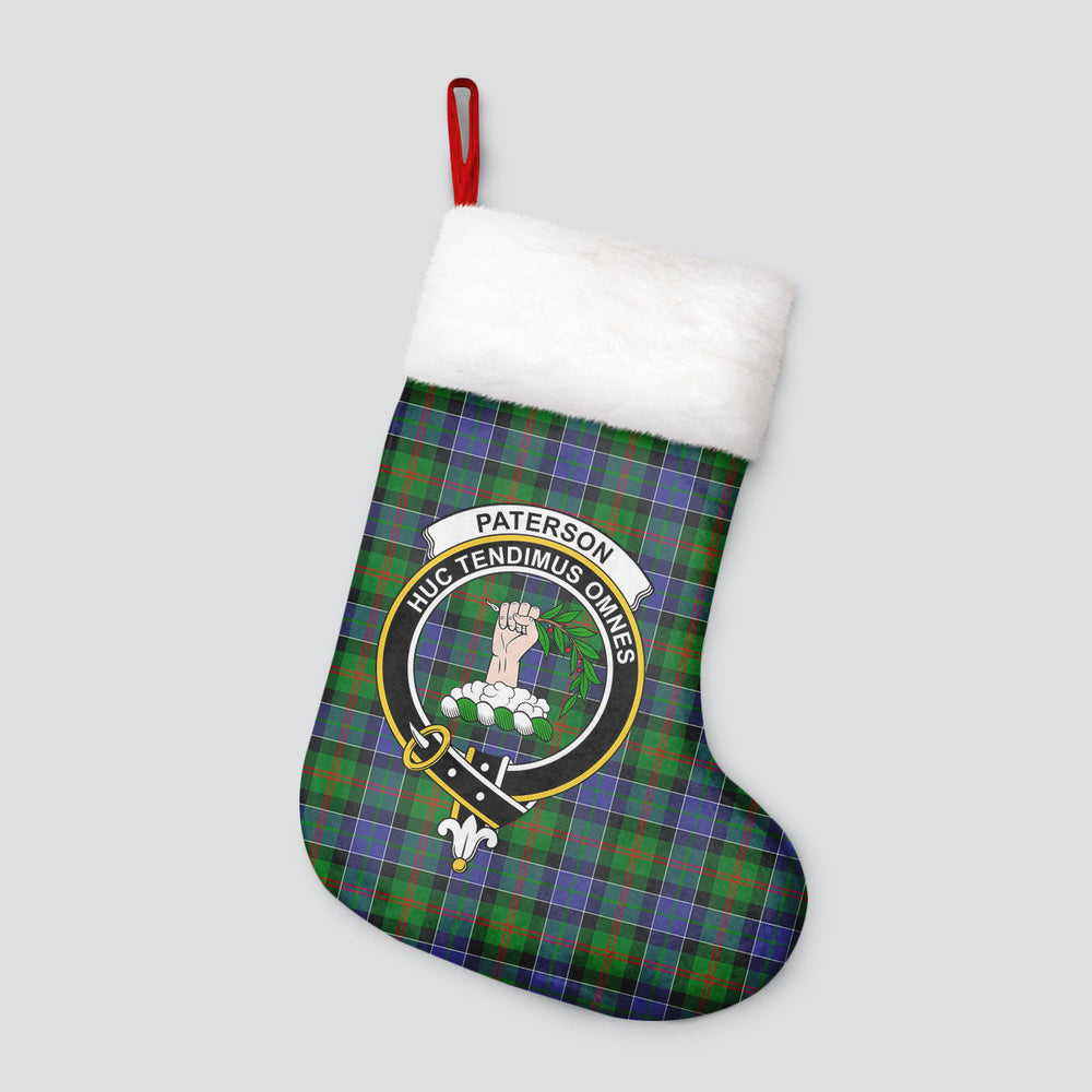 Clan Paterson Tartan Crest Christmas Stocking IY88 Paterson Tartan Tartan Stocking   
