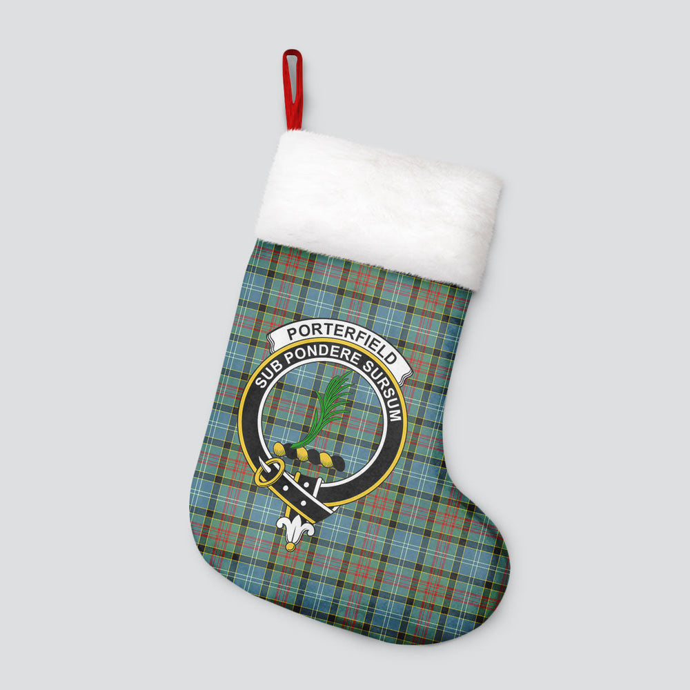 Clan Porterfield Tartan Crest Christmas Stocking DM70 Porterfield Tartan Tartan Stocking   