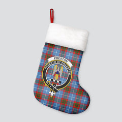 Clan Preston Tartan Crest Christmas Stocking IY84 Preston Tartan Tartan Stocking   