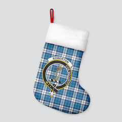 Clan Roberton Tartan Crest Christmas Stocking EW16 Roberton Tartan Tartan Stocking   