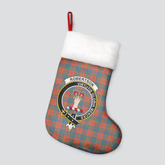 Clan Robertson Ancient Tartan Crest Christmas Stocking QD11 Robertson Ancient Tartan Tartan Stocking   