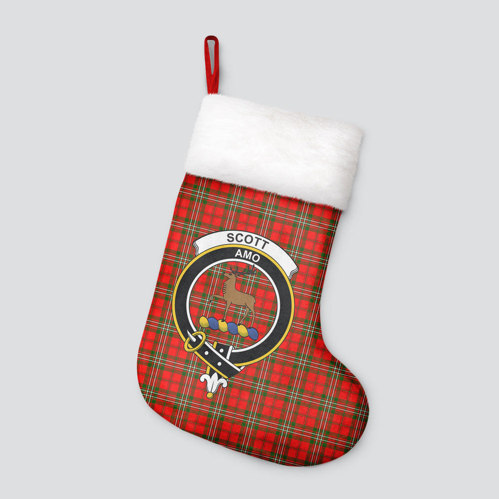 Clan Scott Modern Tartan Crest Christmas Stocking MK55 Clan Scott (Scott Tartan) Tartan Stocking   