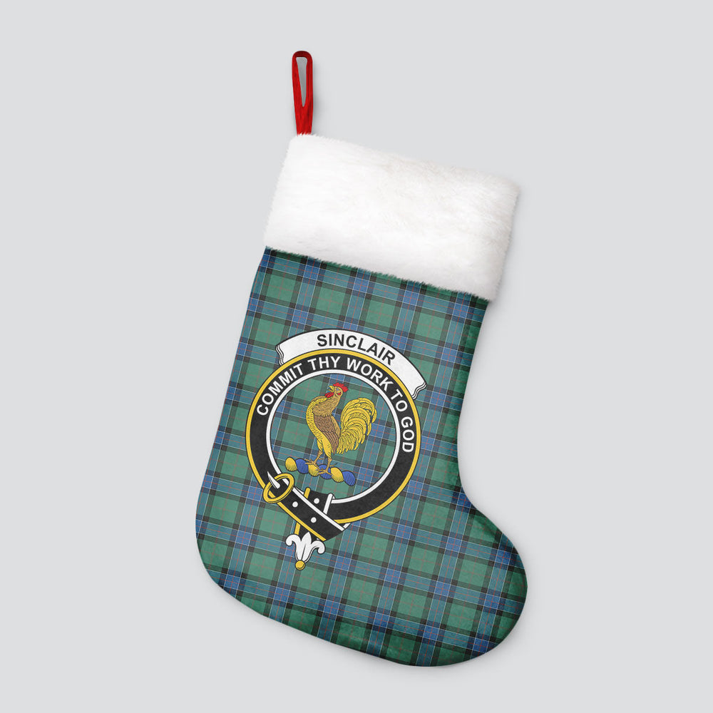 Clan Sinclair Hunting Ancient Tartan Crest Christmas Stocking KU29 Sinclair Hunting Ancient Tartan Tartan Stocking   